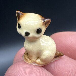 Vintage Hagen Renaker Siamese Cat Kitty Miniature Figurine Tiny